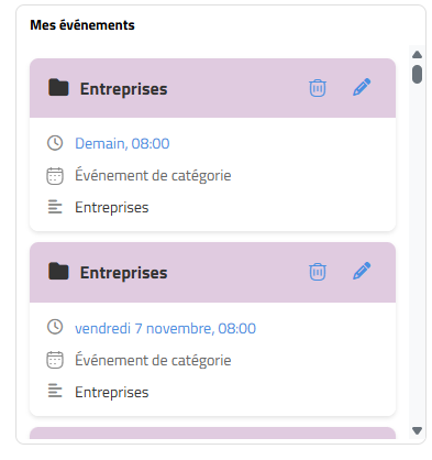 Événements à venir